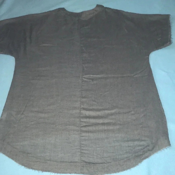 MISSLOOK tunic short sleeve raw edges lightweight v-neck high low gray size 2XL - Picture 2 of 8